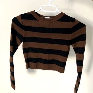 zara knit cropped top